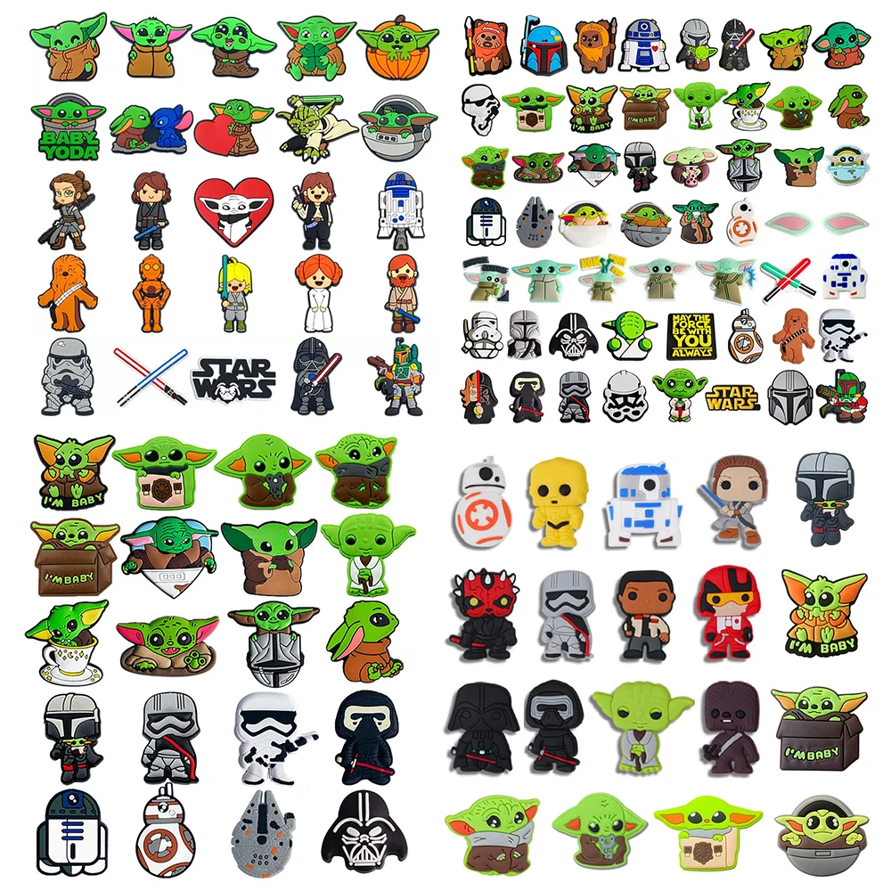 8-55pcs 미니소 디즈니 만화 신발 참 장식품 PVC 클로그 샌들 정원 신발 액세서리 장식 버클 어린이 친구 선물용