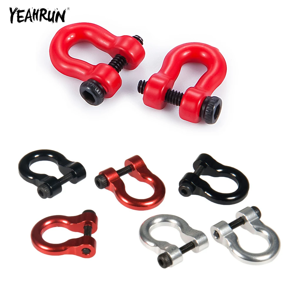 

YEAHRUN Metal D Rings Tow Hooks With Screws for 1/10 1/18 TRX-4 TRX4-M Defender RC Crawler Car Upgrade Parts