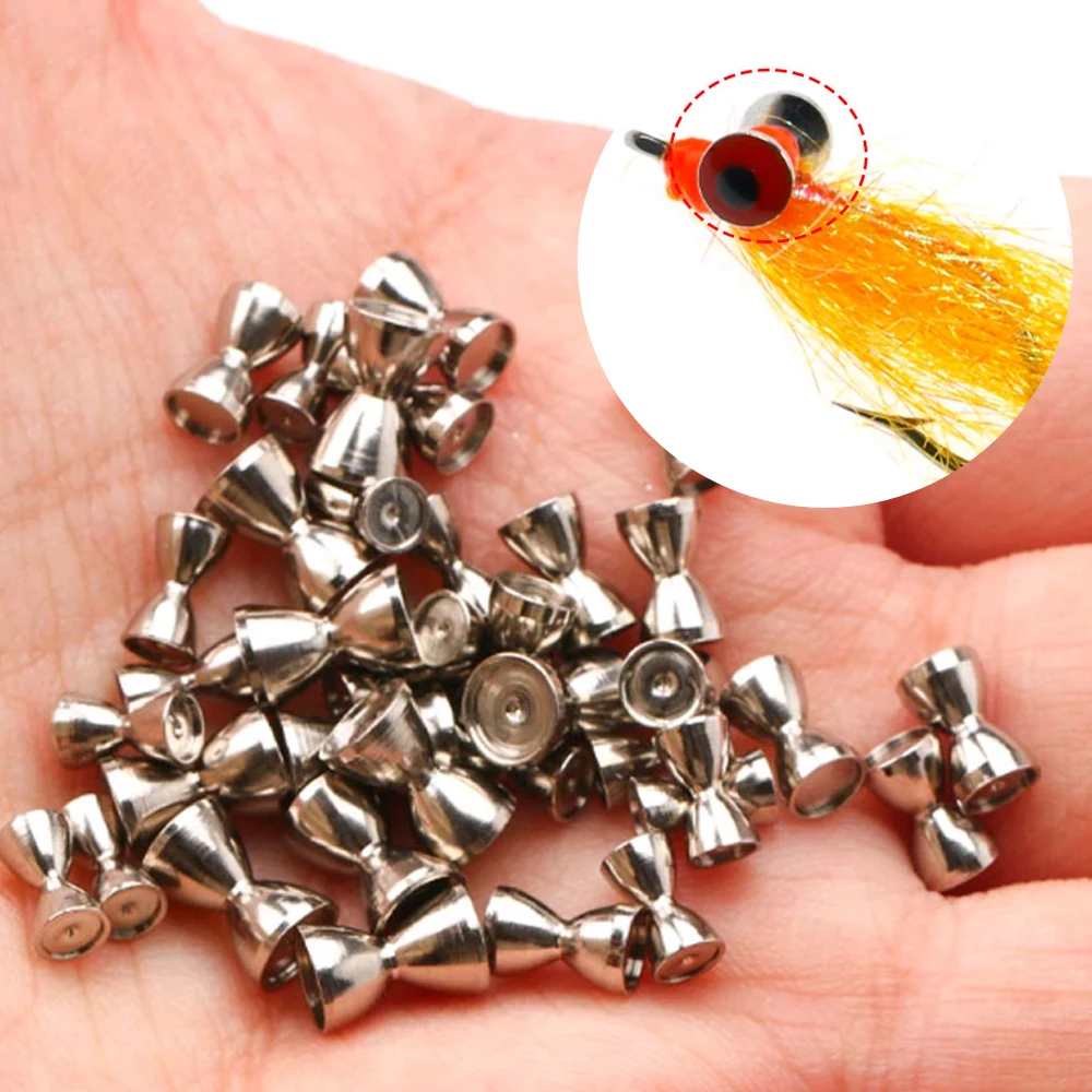 

20pc DIY Bait Sunken Dumbbell Eyes Brass Barbell Beads Fly Tying Material For Worm Crazy Charlie Streamer Fly Trout Fishing Lure