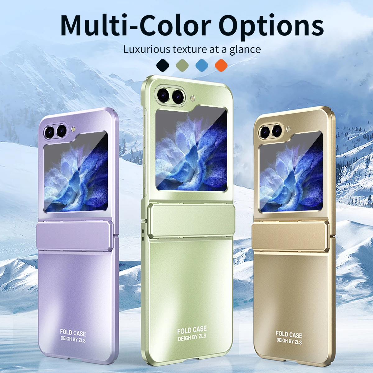 

Luxury Electroplated Metallic Paint Surface Phone Case for Samsung Galaxy Z Flip 7 6 5 5G PC Shockproof Hinge Protective Cover