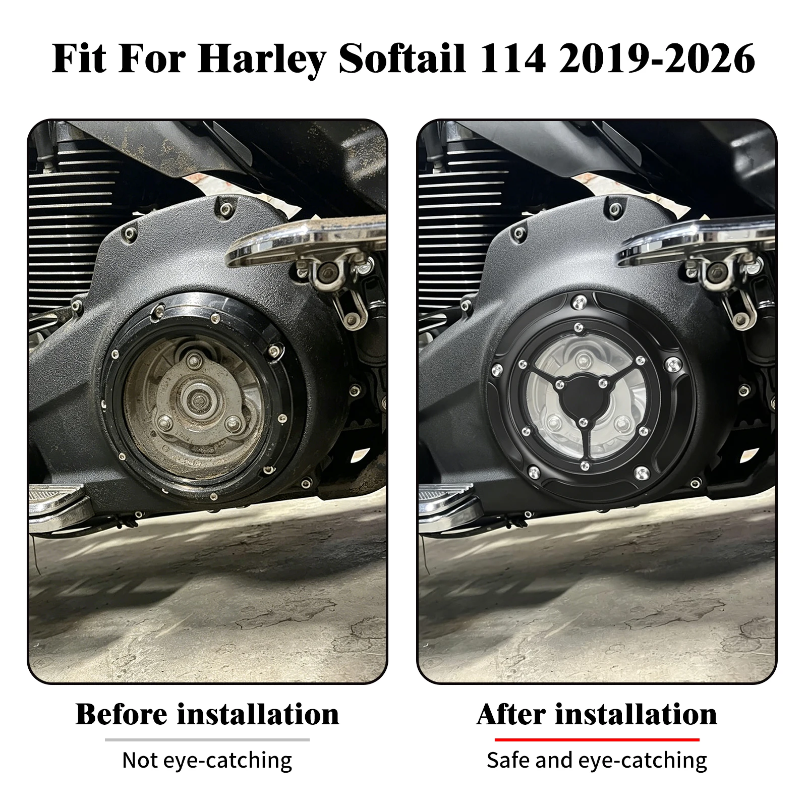 5 Holes Derby Engine Clutch Cover For Harley Softail 114 2019-2026 Fatboy Breakout Heritage Lower Rider Streetbob Accessorie Cap view 3