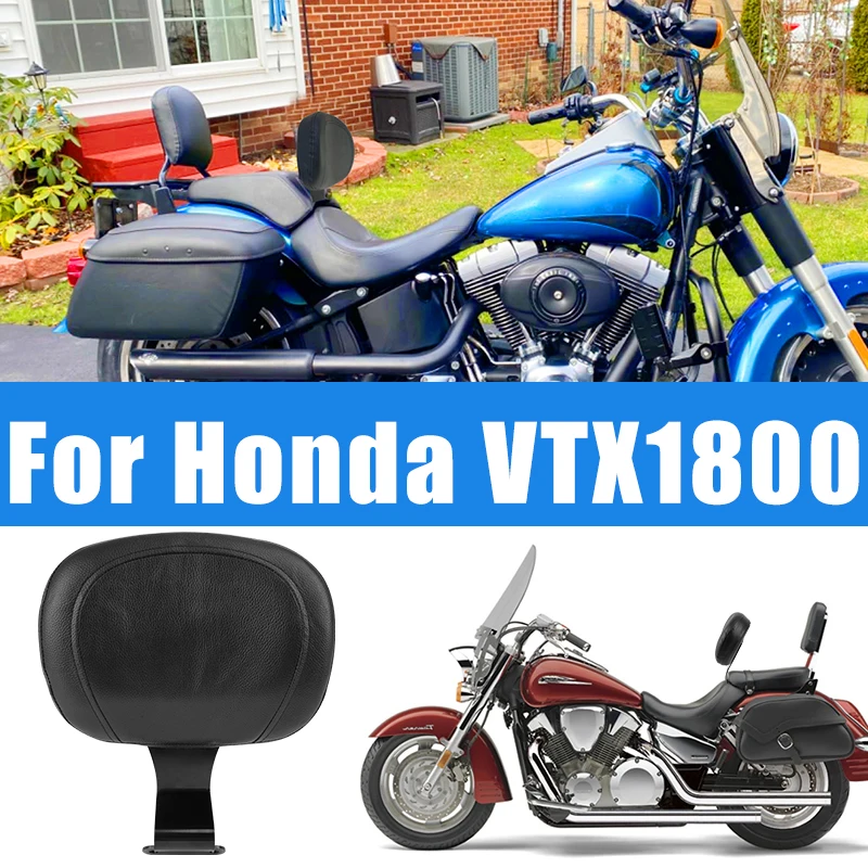 Motorcycle Rear Backrest For Honda VTX 1800 VTX1800 Accessories Driver Rear Backrest Cushion PU Leather Seat Backrests view 3