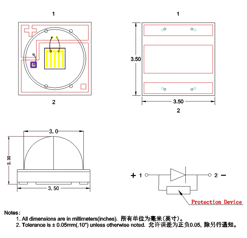 Imagem -02 - Cerâmica de Alta Potência Led Fonte de Luz Grânulos de Crescimento Vegetal Luz Vermelha Profunda Smd3535 650nm 650nm 660nm 680nm 3w 10 Pcs