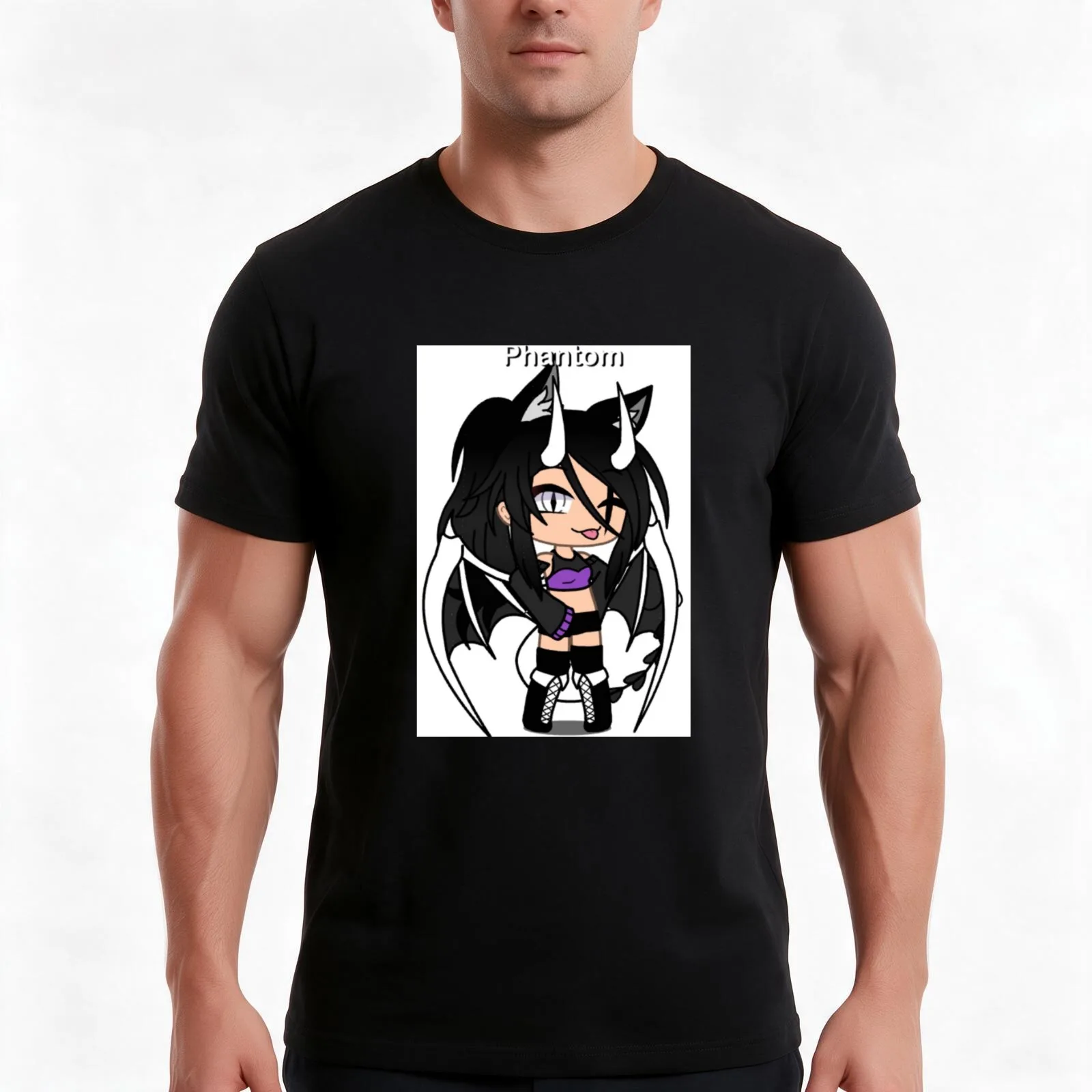 Phantom_Wolf xX T-Shirt Summer Casual Cotton Tee Oversized Streetwear Tops Vintage Graphic Print Loose Fit Short Sleeve