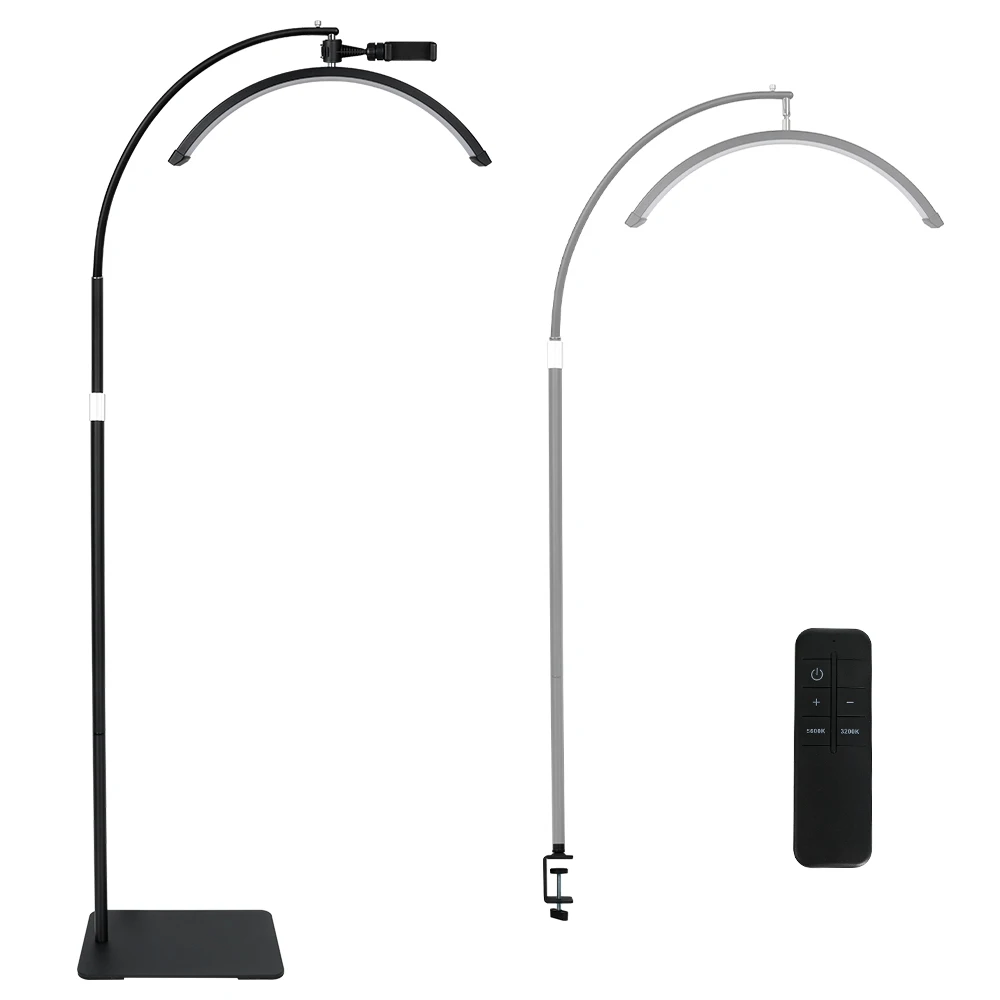 23" 36 W dimmbare Wimpernlampe, drehbares Halbmondlicht, Lash Tech, verstellbares LED-Wimpernlicht, Kosmetikerinnenlicht mit Telefonhalter – Detail 14