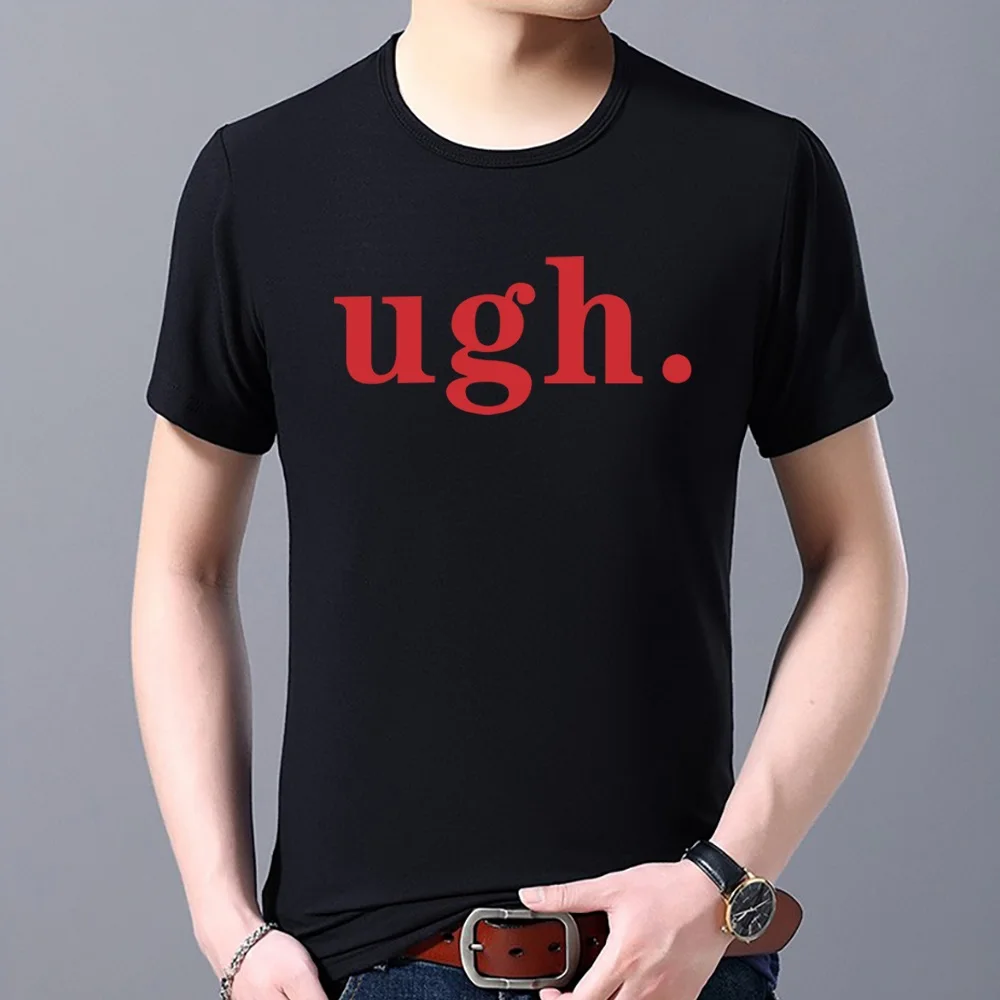 Men Fashion Casual 2022 Tops Letter Print T-shirt Casual Black Tee All-match Personality Soft Round Neck Men\'s Shirt