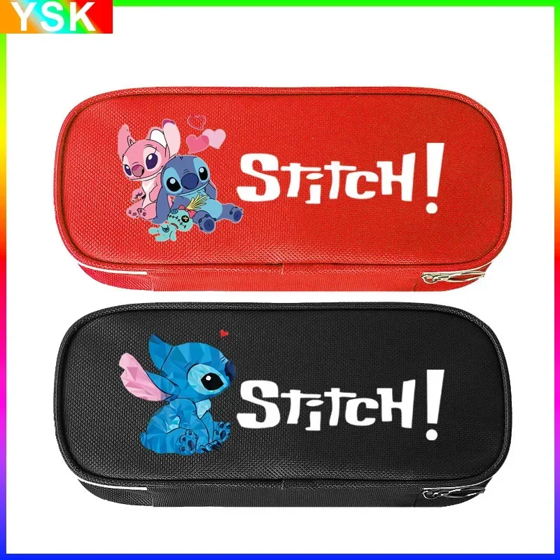 

Disney Lilo & Stitch Pen Bag Animation Peripheral Canvas Stationery Bag Coin Purse Zipper Student Storage Pen Box