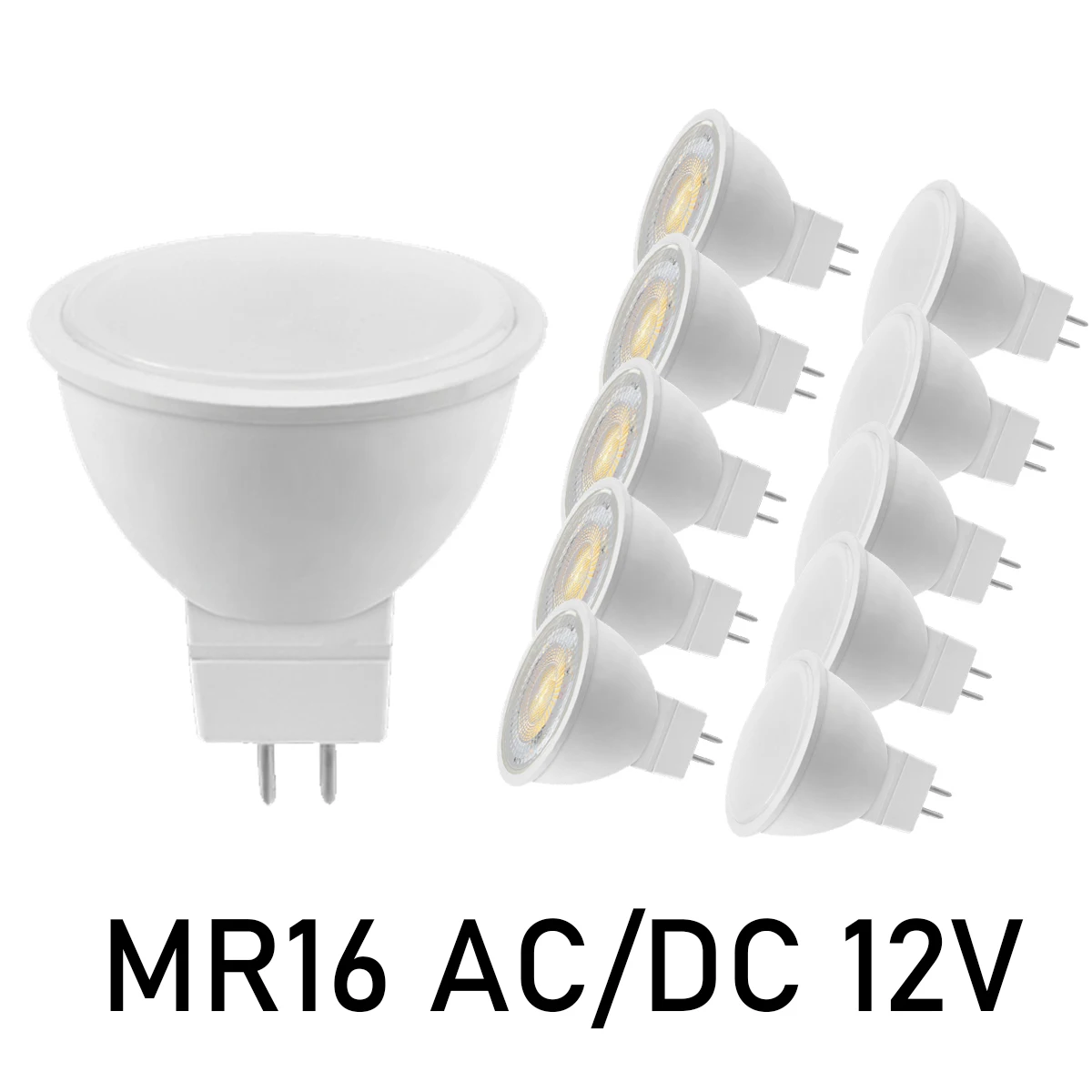 10 pz GU5.3 AC/DC 12V LED faretto lampadina MR16 bassa pressione 6W luce 120 gradi 38 gradi studio cucina per la casa