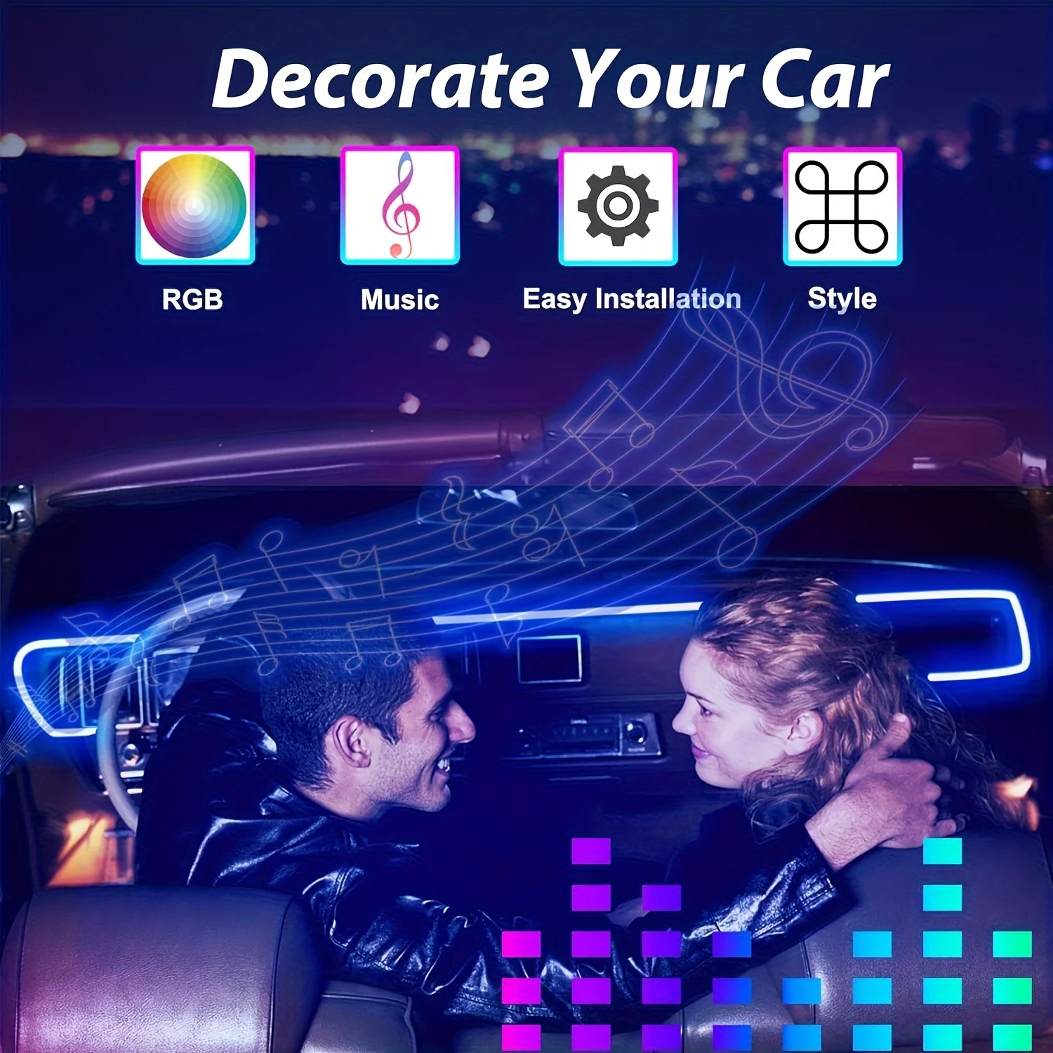 3 m/118 Zoll Auto Umgebungsbeleuchtung Auto LED Innenleiste Licht USB mit RGB 16 Millionen Farben Glasfaser Neon dekorative Lampen – Detail 7