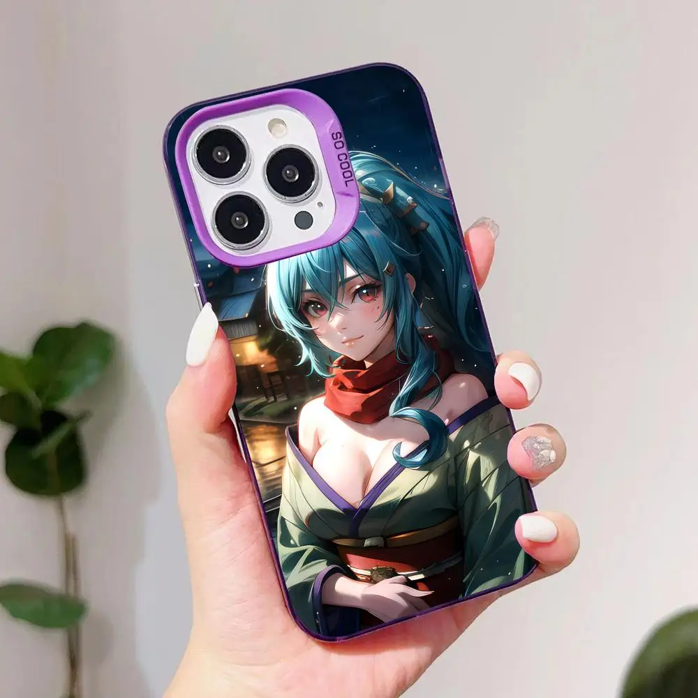 츠키미치 토모에 아이폰 17 16 15 14 13 12 11 X XR XS 8 7 에어 프로 맥스 플러스 퍼플 반투명 케이스