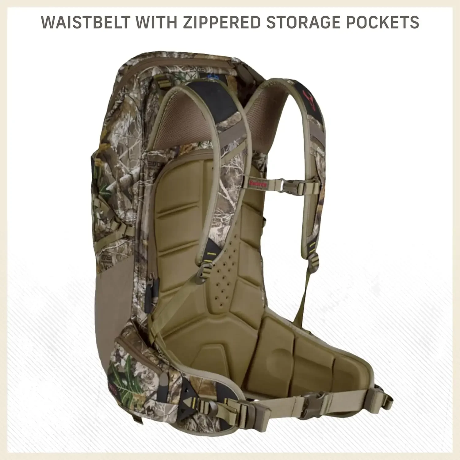 Mochila de caza con marco interno, lleva rifle o arco, paquete compatible con hidratación, camuflaje Realtree Edge