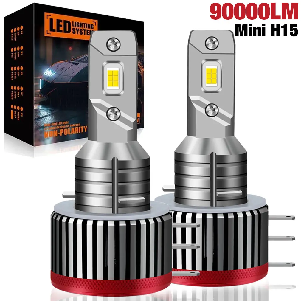 

90000LM H15 LED Bulb Canbus CSP Car Headlight High Beam Day Driving Running Light Auto Lamp for VW Audi BMW 6000K White 12V