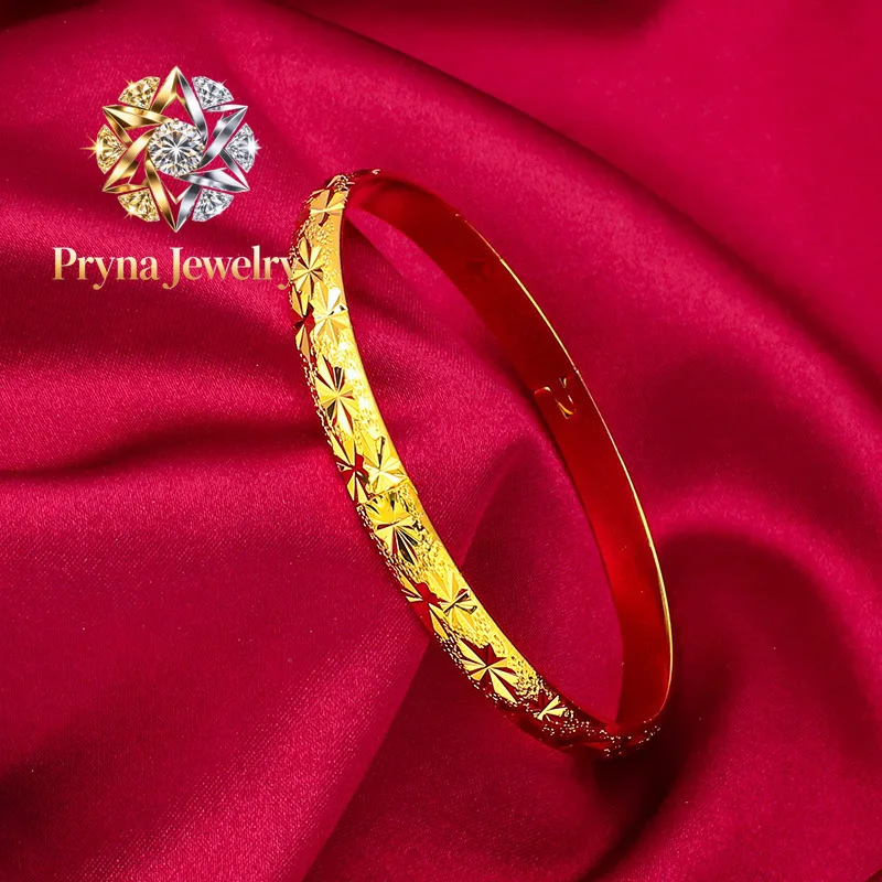 

Pryna Jewelry 24K Gold 6mm Euro Coin Clasp Bracelet | AU999 Pure Gold, embossed round coin, easy-clasp, elegant for daily wear