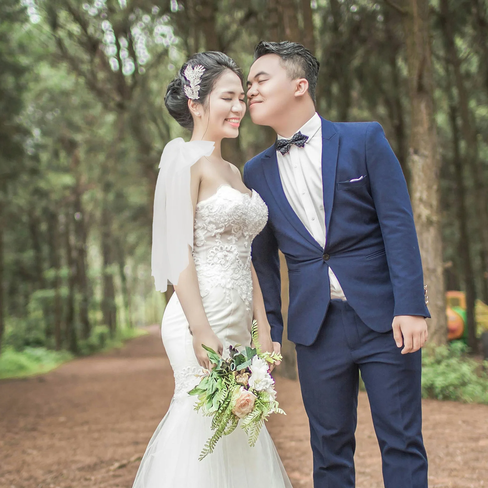 

1Pair Bridal Shoulder Veil White Tulle Cape Bow Wrap Wedding Dress Shawl Bride Elegant Wedding Accessories White Bridal Shawl