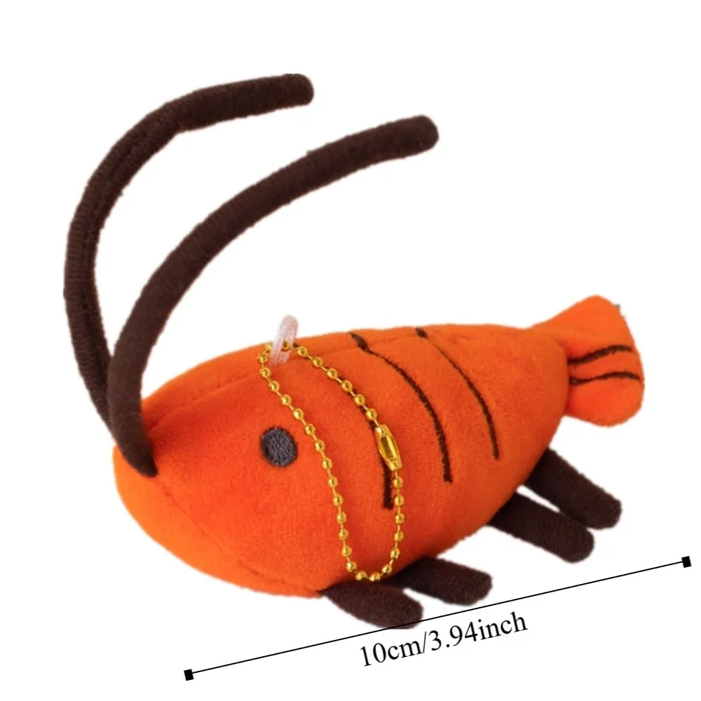 Backpack Pendant Stuffed Lobster Pendant Funny Design Soft Shrimp Pendant Animal Cute Shrimp Keychain Boys