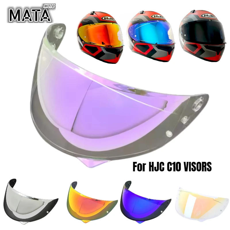 

New Color Visor Arrives Moto Helmet Visor Lens for HJC C10 Replace Anti-UV Anti-Scratch Dustproof WindShield Moto Accessories