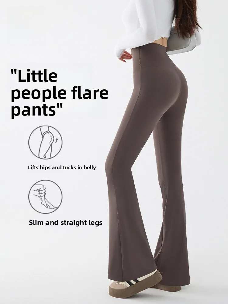 

Женские брюки для йоги с высокой талией, прямые, расклешенные, очень стильные, для ранней весны, для фитнеса, бега и пилатеса