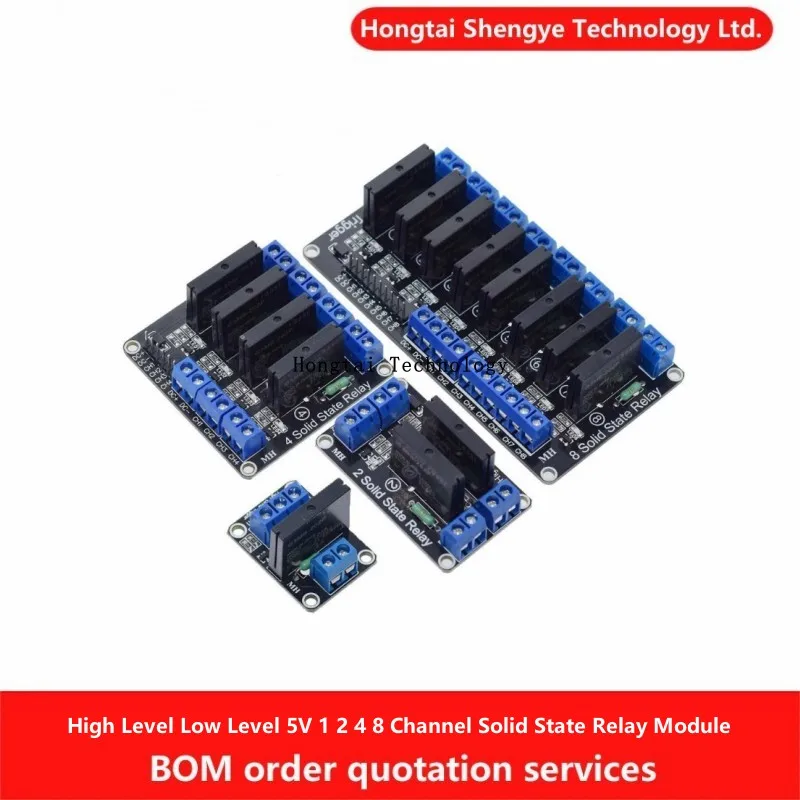 High Level Low Level 5V 1 2 4 8 Channel Solid State Relay Module G3MB-202P 250V 2A Output with Resistive Fuse for Arduino