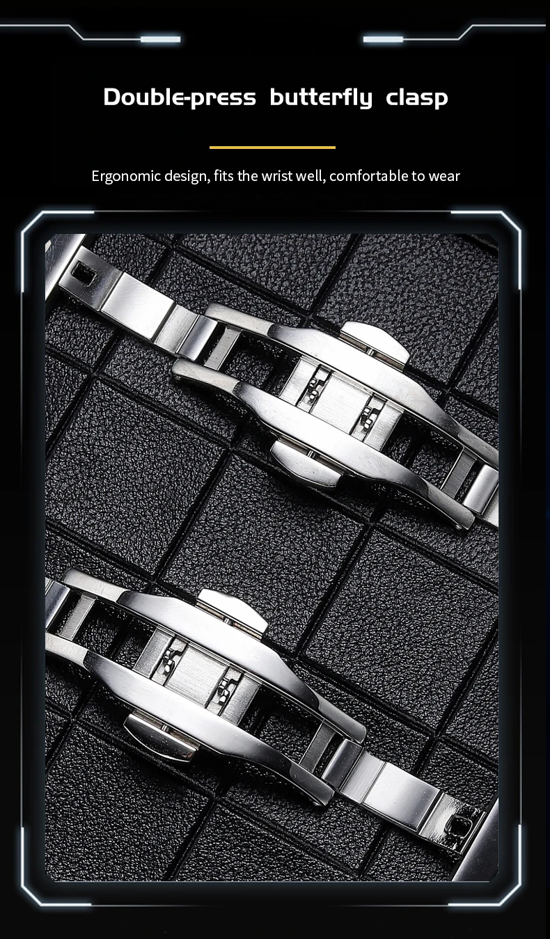 VA VA VOOM Chronograph-Uhr für Herren, Kalender, leuchtend, wasserdicht, Herrenuhr, luxuriöse Edelstahl-Quarzuhr für Herren, Reloj – Detail 4