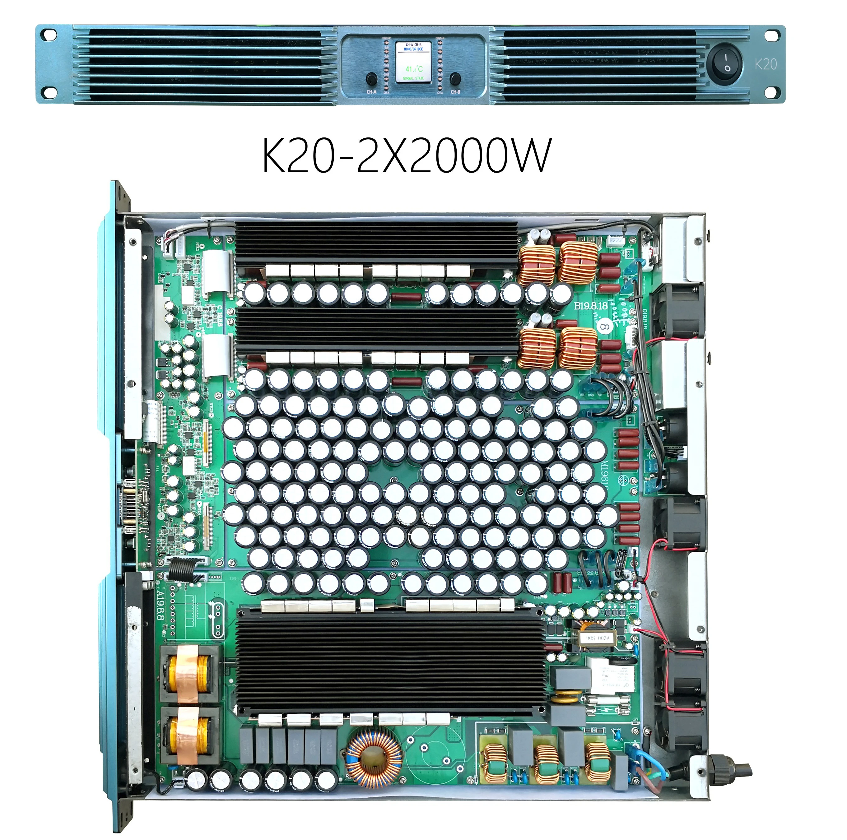 

2 Channel X 2000W PA 1U professional class D power amplifier module K-20