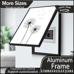 Decorative Painting Electric Box Black White Abstract Pictures Posters Prints Canvas With Frame Wall Art Living Room Home Decor