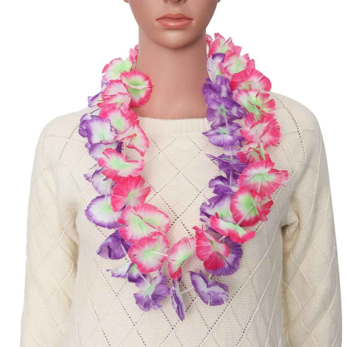 

24 Pcs Hawaiian Flower Banner Decorations Colorful Tropical Party Supplies Reusable Cloth Luau Theme
