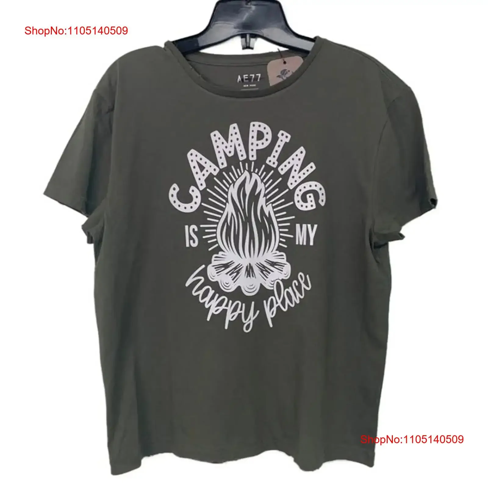 تي شيرت نسائي متوسط الحجم جديد مطبوع يدويًا هو My Happy Place تي شيرت عتيق مصمم ملابس ناعمة قابلة للتنفس