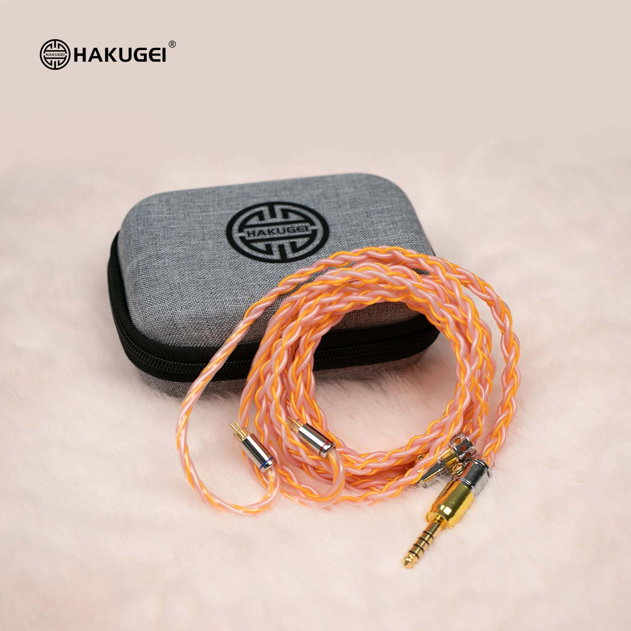 Hakugei Pink Haze Moon Litz Silver Plated 7N OCC Hifi Music Upgrade Earphone Cable Line 3.5 2.5 4.4 0.78 MMCX QDC