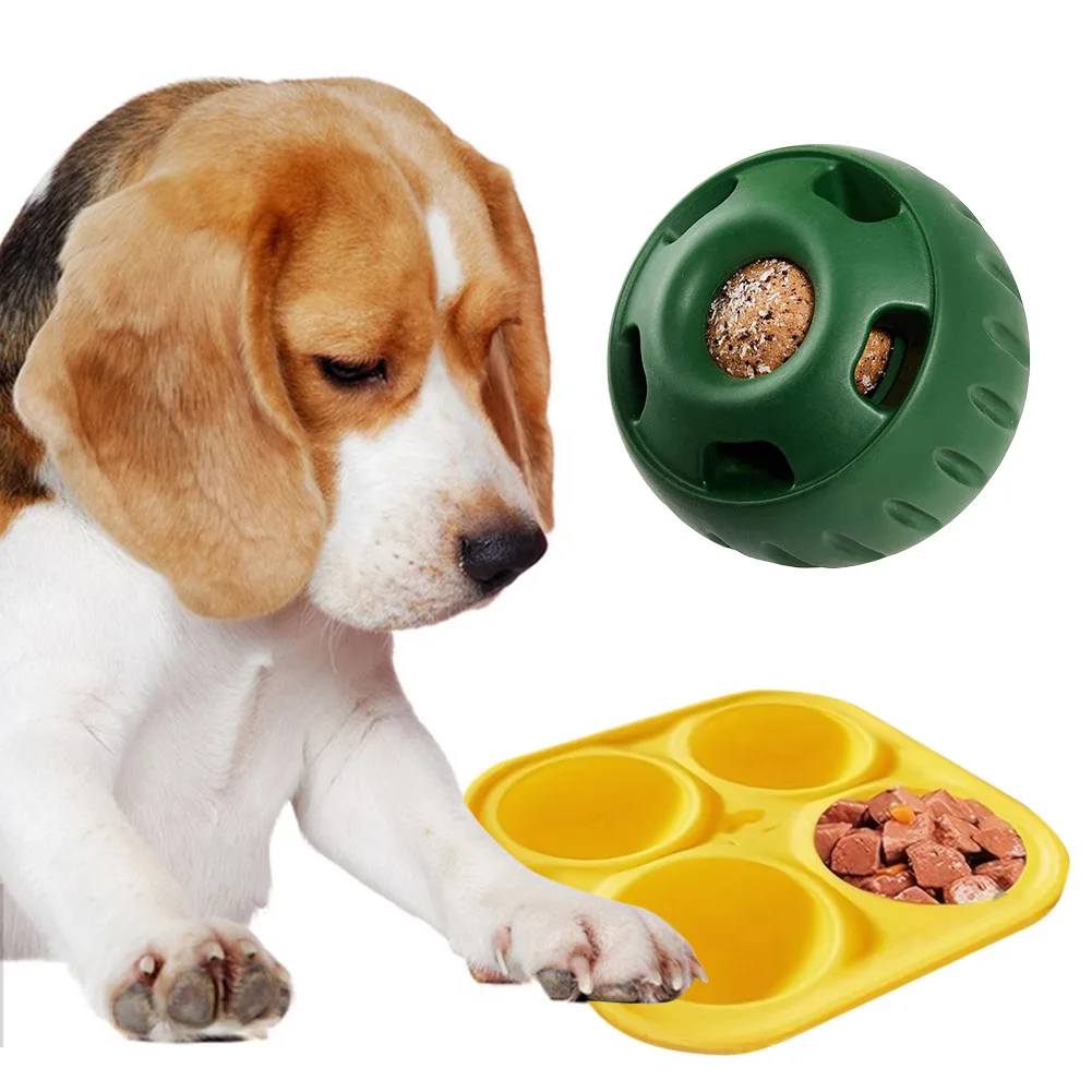 Silicone Interactive Dog Toys Keep Your Pup Distracted Refillable Dog Food Ball Refillable Food Dispenser for Aggressive Chewers