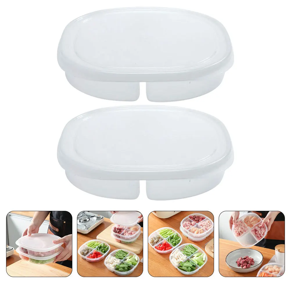 

2Pcs Home Food Preservation Boxes Kitchen Fresh Keeping Containers for Refrigerator Fruit Vegetable Storage Home Use Food Box