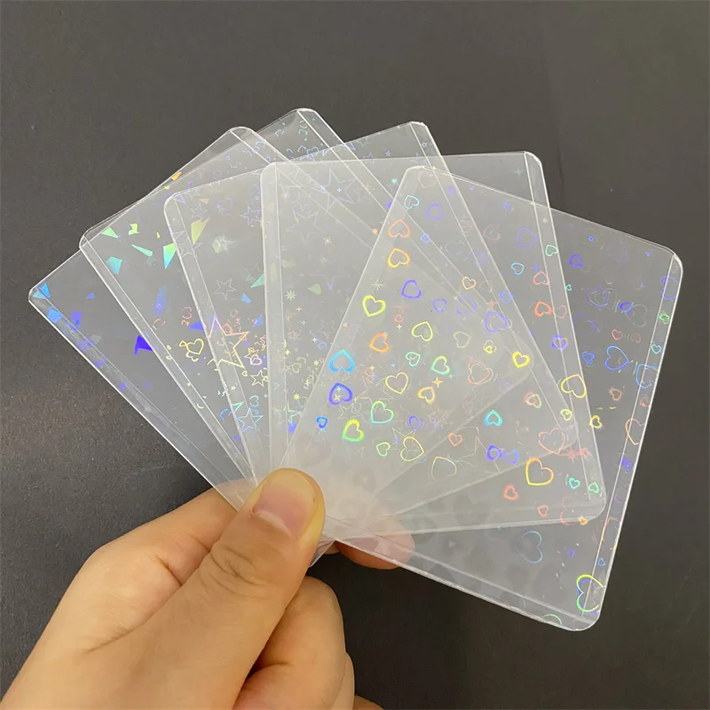 5Pcs/lot Laser Pattern Transparent PVC Toploader Hard Card Sleeve For Board Game Cards Photo Protector Trading Shield Cover