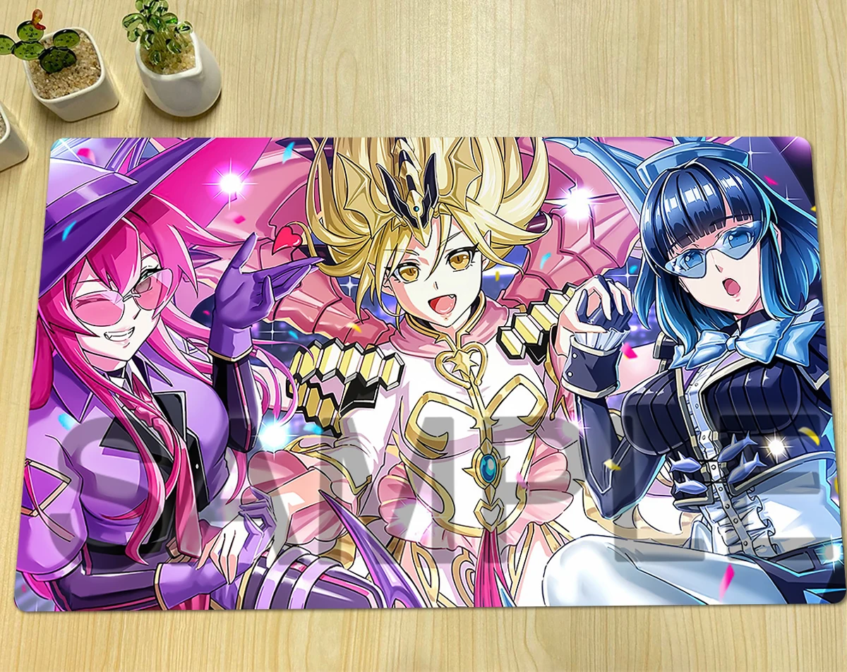 YuGiOh Playmat Majesty Maiden, The True Dracocaster Evil Twins Ki-sikil TCG CCG Коврик для коллекционной карточной игры Коврик для мыши Бесплатная сумка