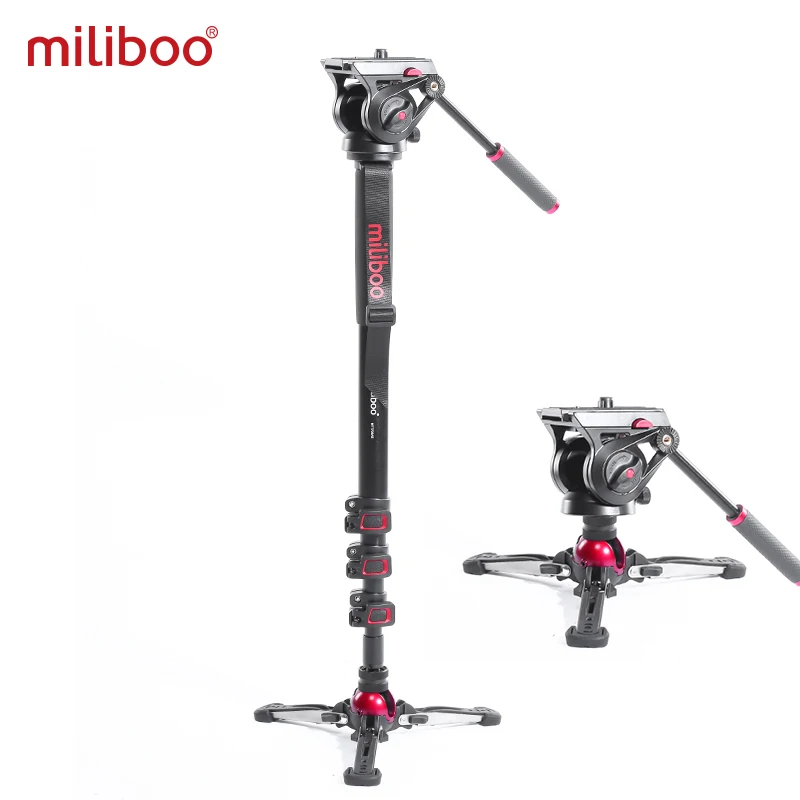 miliboo-mtt705-iiカメラビデオモノポッド、流体ドラッグヘッド付き、dslr用のプロのカメラスタンド、カムコーダー旅行、10kgの負荷