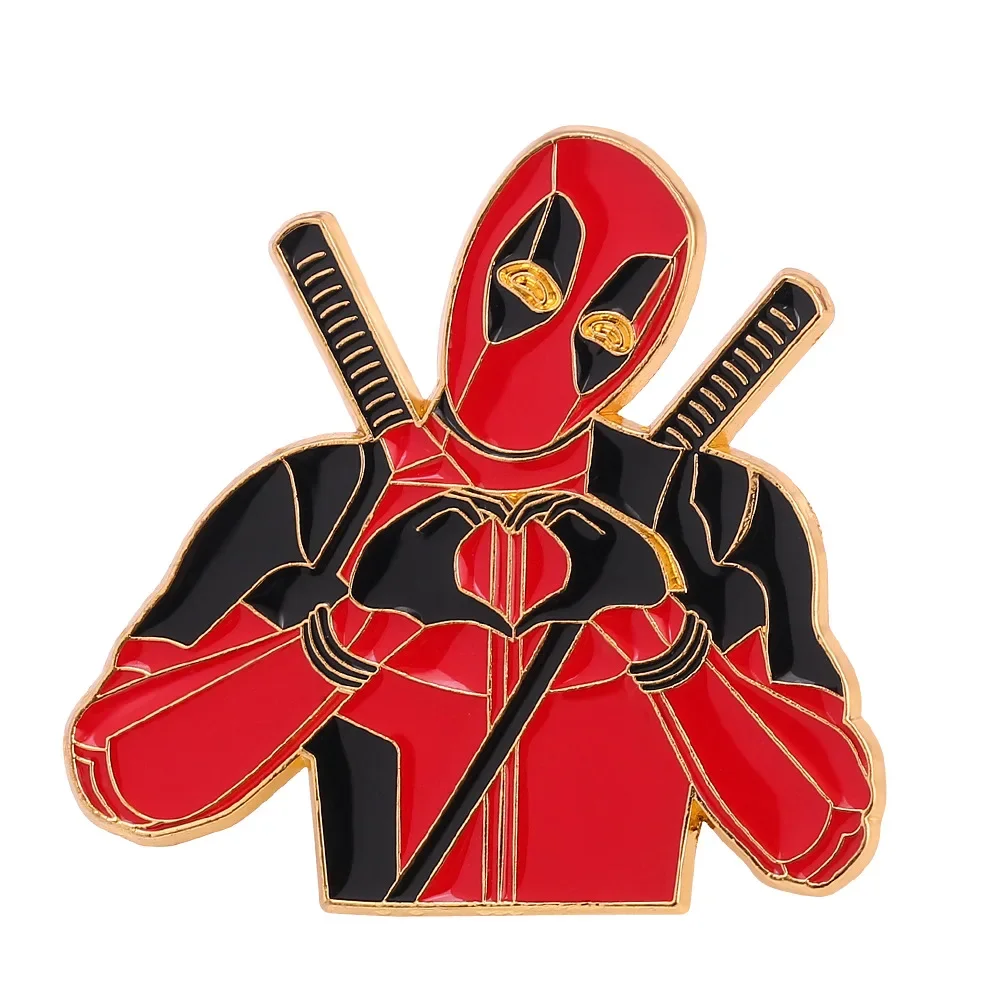 Marvel Cartoon Deadpool Pin Cute Enamel Pin Women's Brooch Jeans Badges Brooches for Clothing Badges Jewelry Accessory Fans Gift