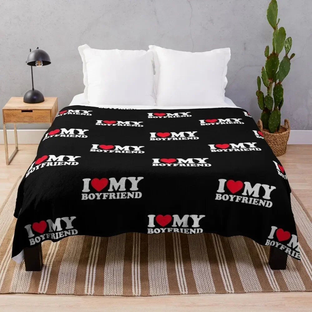 

I Love My Boyfriend Shirt I Heart My Boyfriend Shirt BF Throw Blanket Cozy Throw Blanket Birthday Gift for Him Her
