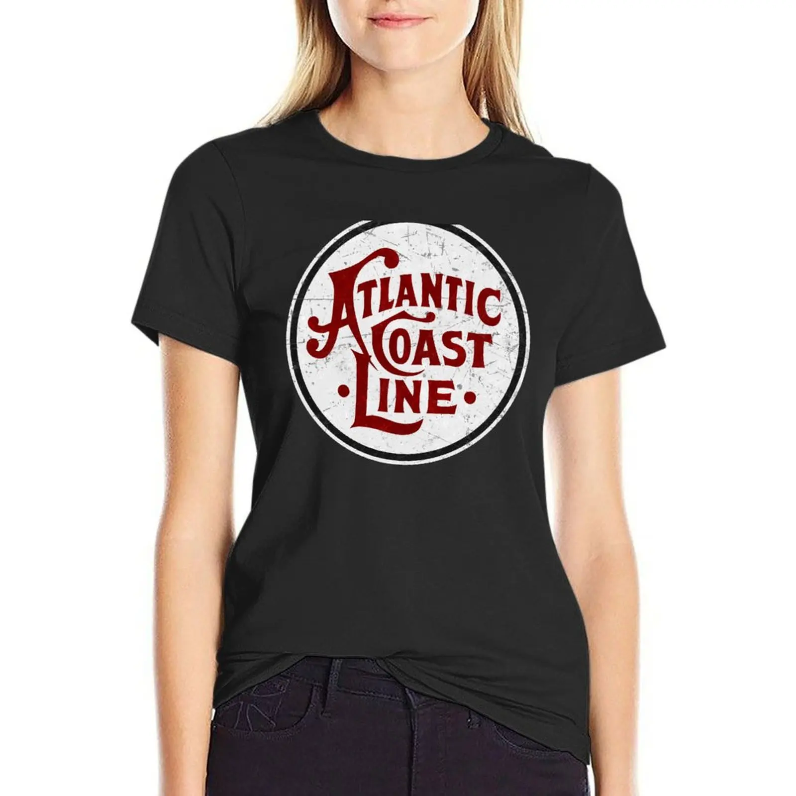 

Atlantic Coast Line Vintage Railway Train T-shirt plus size tops funny aesthetic clothes Woman fashion