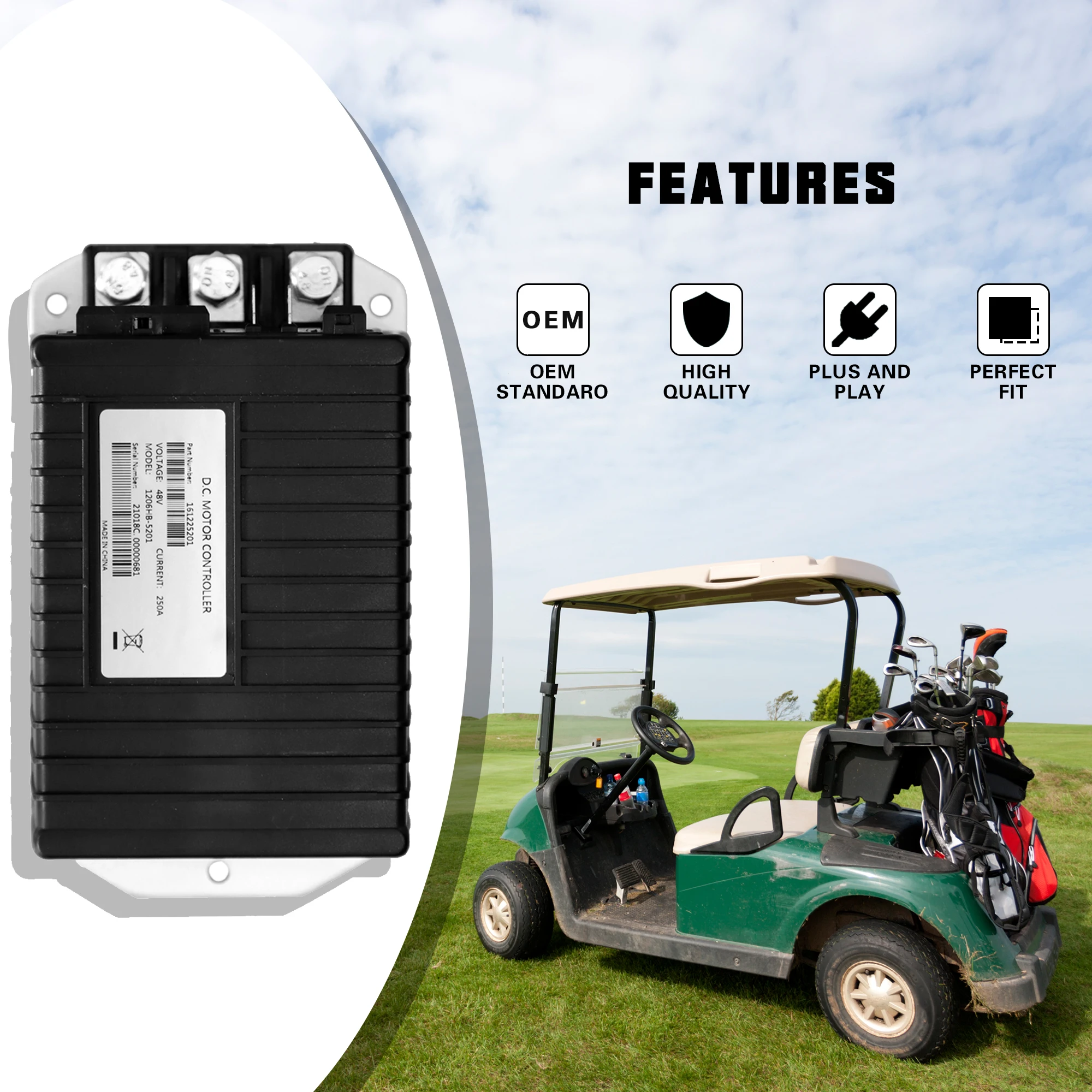 48 فولت 250A 1206HB-5201 وحدة تحكم محرك التيار المستمر ل كورتيس EZGO TXT MPT كوشمان ، ITS