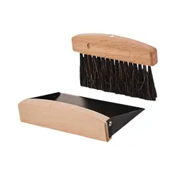 Coffee Bar Cleaning Brush Set Professional Cleaner Brush Wooden Broom Dustpan Kits Dusting Espresso Brush for Grain Bean Sugar