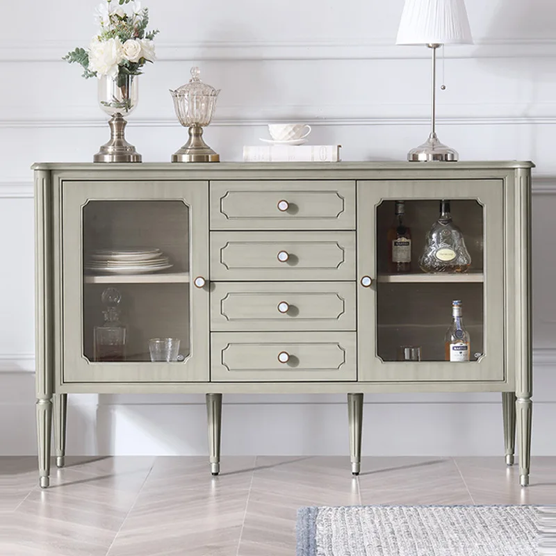 

American light luxury solid wood dining side cabinet modern simple restaurant locker storage cabinet household cupboard tea cabi