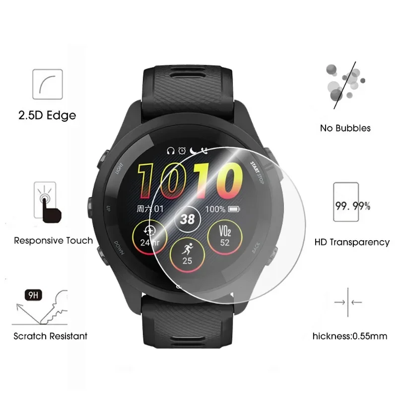 Screen Protector for Garmin Forerunner 165 HD Clear Hardness Tempered Glass Film for Forerunner 165 Smartwatch Accessories
