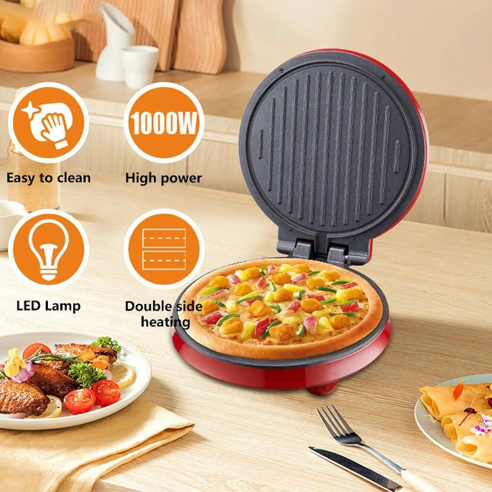 

Countertop Pizza Maker Compact Electric Pizza Oven for Home Kitchen Pancakes