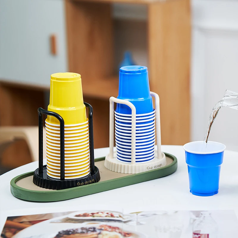 Disposable Paper Cup Holder Household Cup Storage Rack Coffee Milk Tea Cup Storage Rack Cup Extractor Desktop Paper Cup Storage