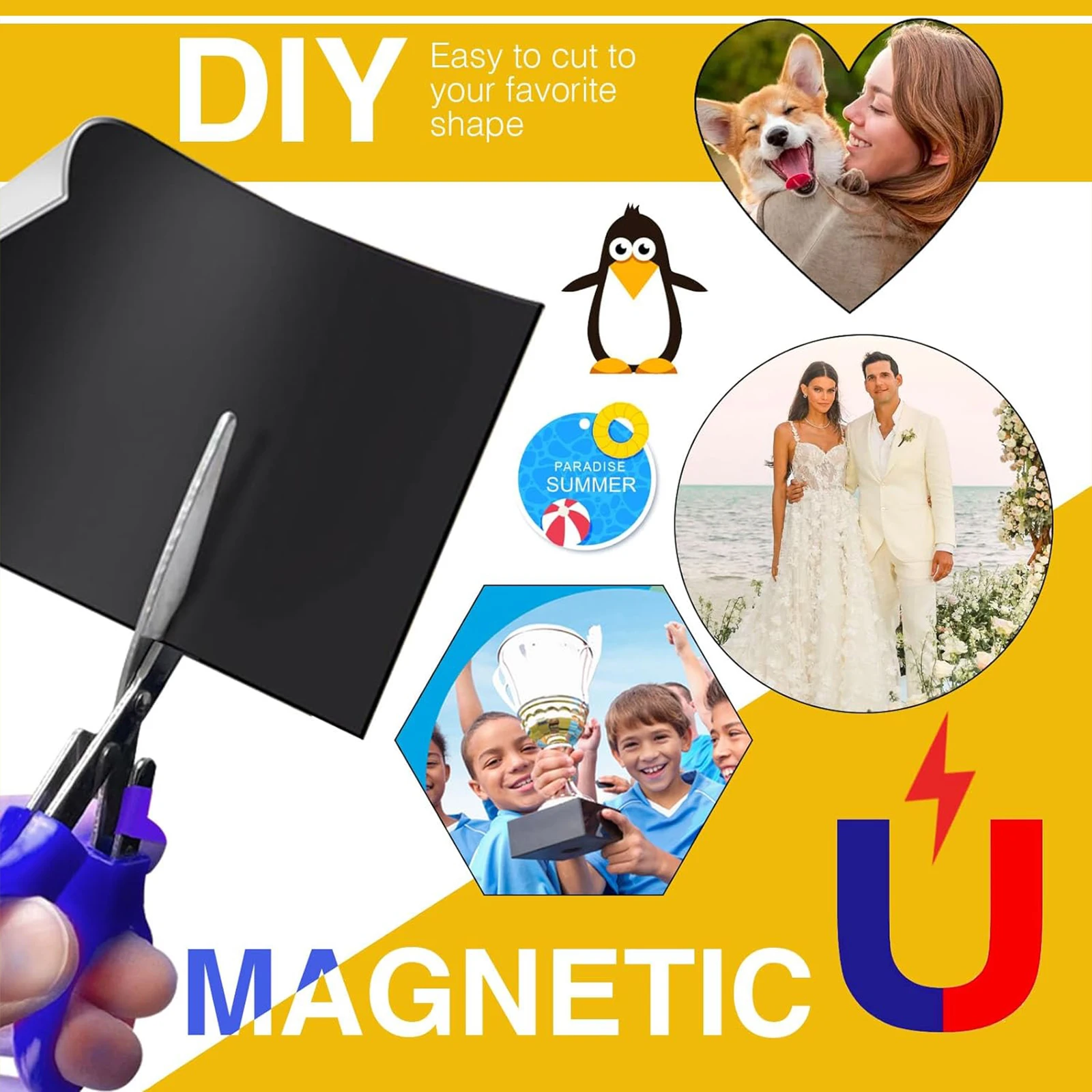 KRYON 4 x 6 pulgadas 15 PCS Hojas magnéticas imprimibles mate Papel fotográfico magnético no adhesivo de 16 mil de espesor para impresoras de inyección de tinta