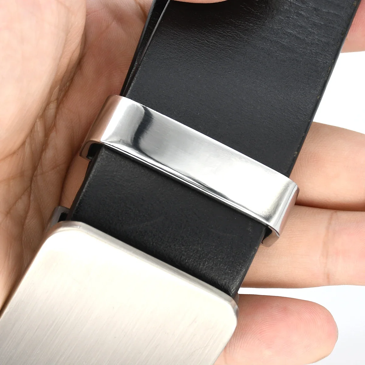 1piece Stainless Steel Belt Keeper 40mm D Shape Belt Strap Loop Ring Buckle for Leather Craft Bag Strap Belt Waistband Parts