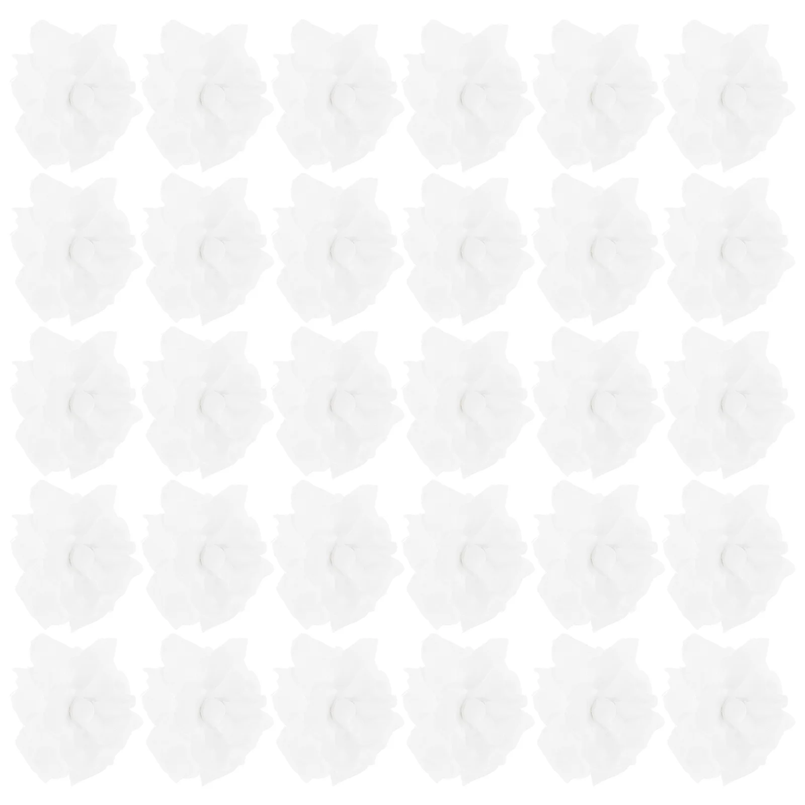 

50Pcs Artificial Rose Flowers White Lifelike Silk Roses for Wedding Decorative Bouquet Garland Craft Headband Hat Embellishment