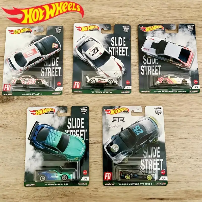 

Подлинная автокультура премиум-класса Hot Wheels 2021, уличный набор слайдов 957e Nissan Toyota Subaru Mustang, масштаб 1:64, литые под давлением автомобили, игрушки в подарок