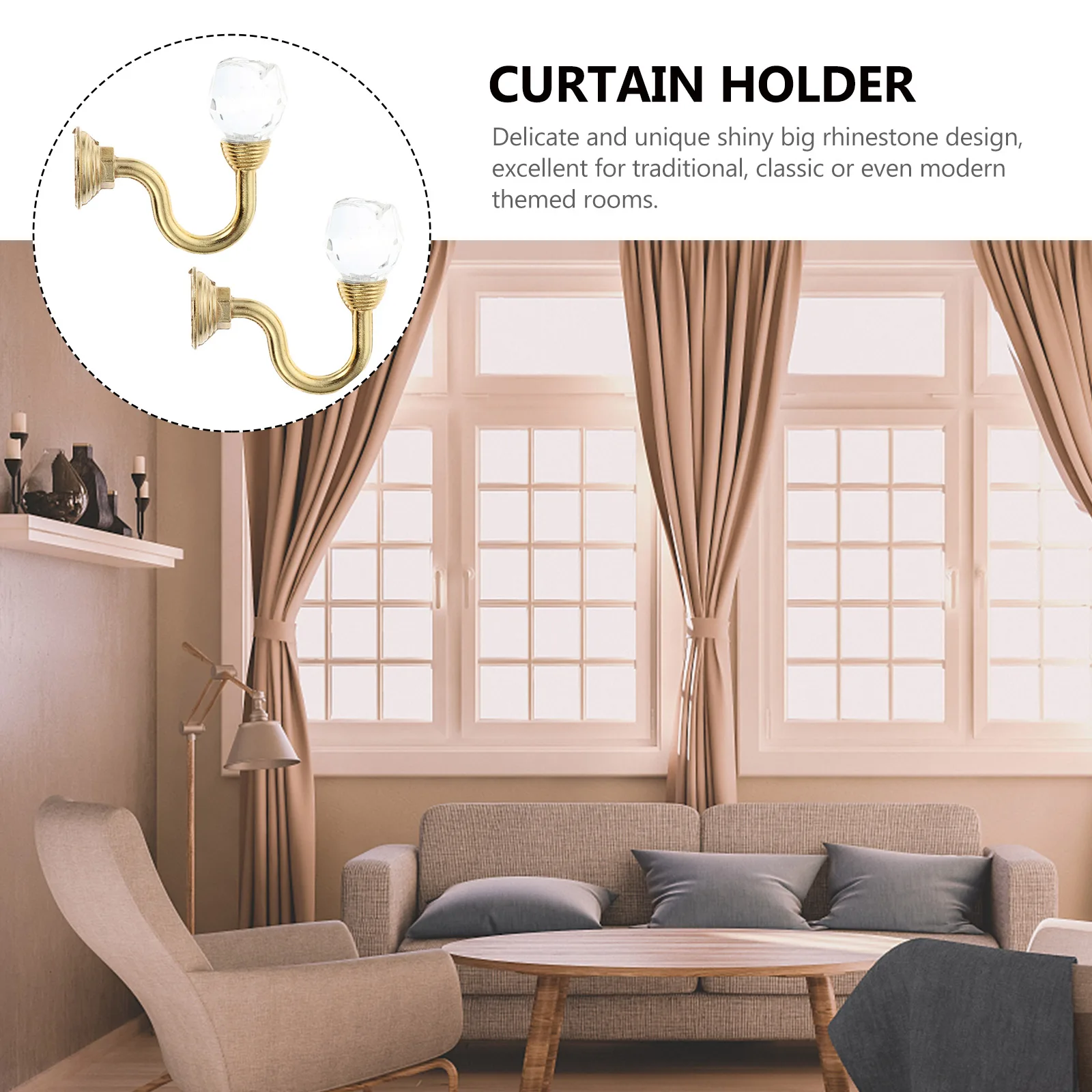 

Curtain Hooks Elegant Crystal Alloy Decorative Drape Holdbacks Vintage Window Accessories Curtains Hardware