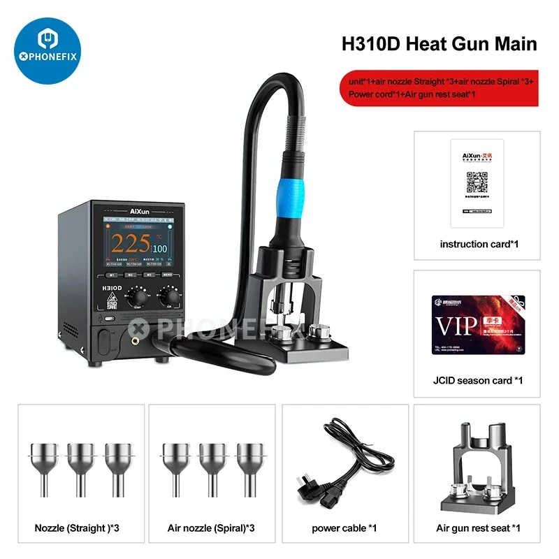 JCID AIXUN H310D Intelligent Hot Air Gun Networkable Soldering Rework Station for BGA Chips ECU IC Soldering Desoldering Repair