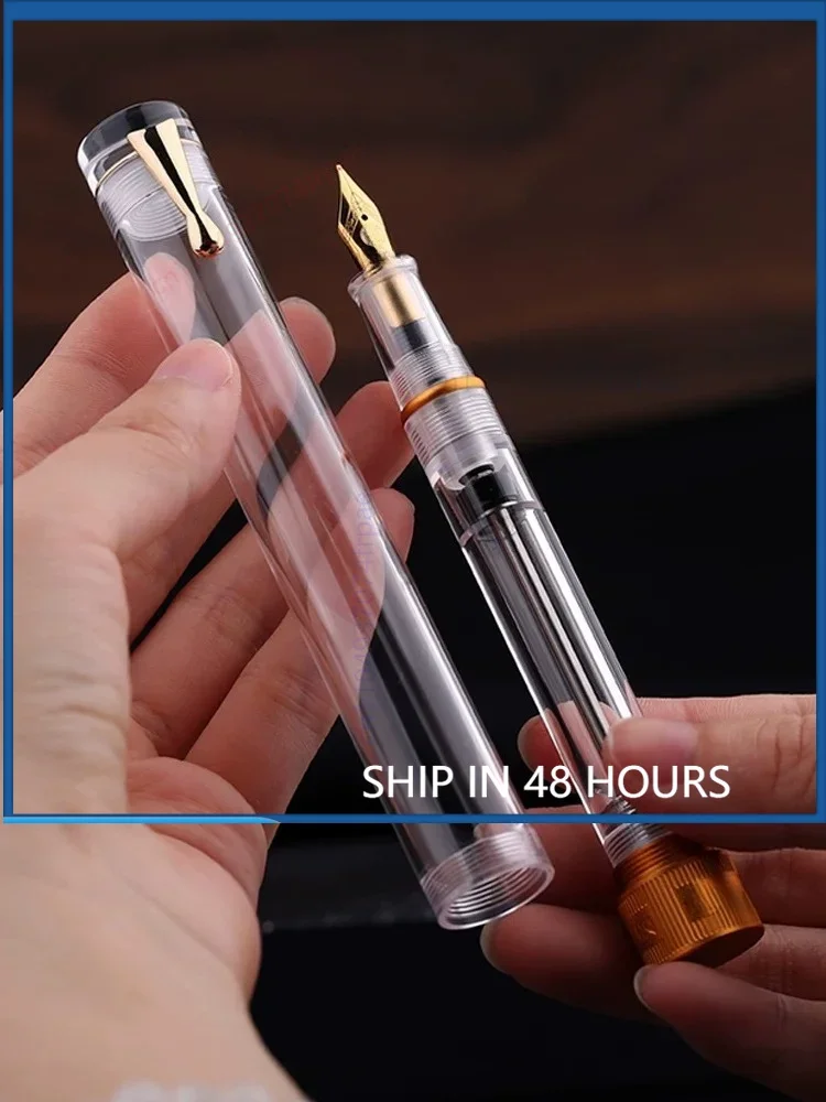For MAJOHN V1 Large Capacity Fountain Pen Clear Demonstrator Negative Pressure Barrel Ink Storage Daily Writing Gift Pen