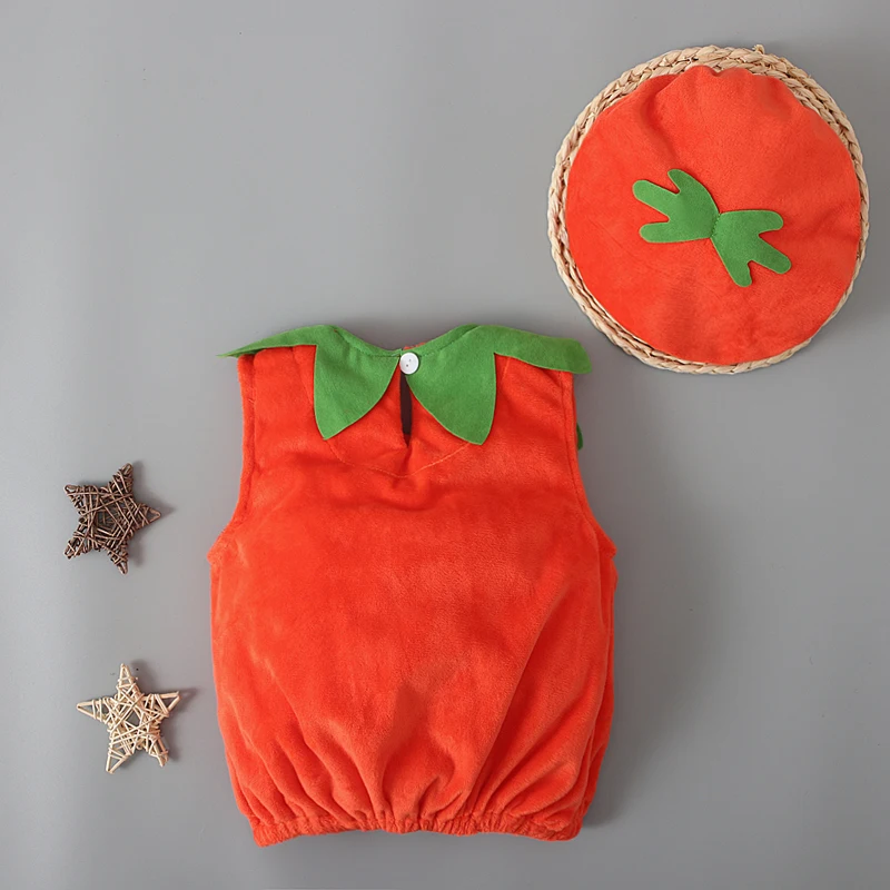 قبعة هالوين علوي وقبعة يقطين بدون أكمام للأولاد والبنات ، من قطعتين ، على الطراز الأوروبي والأمريكية ، للخريف والشتاء